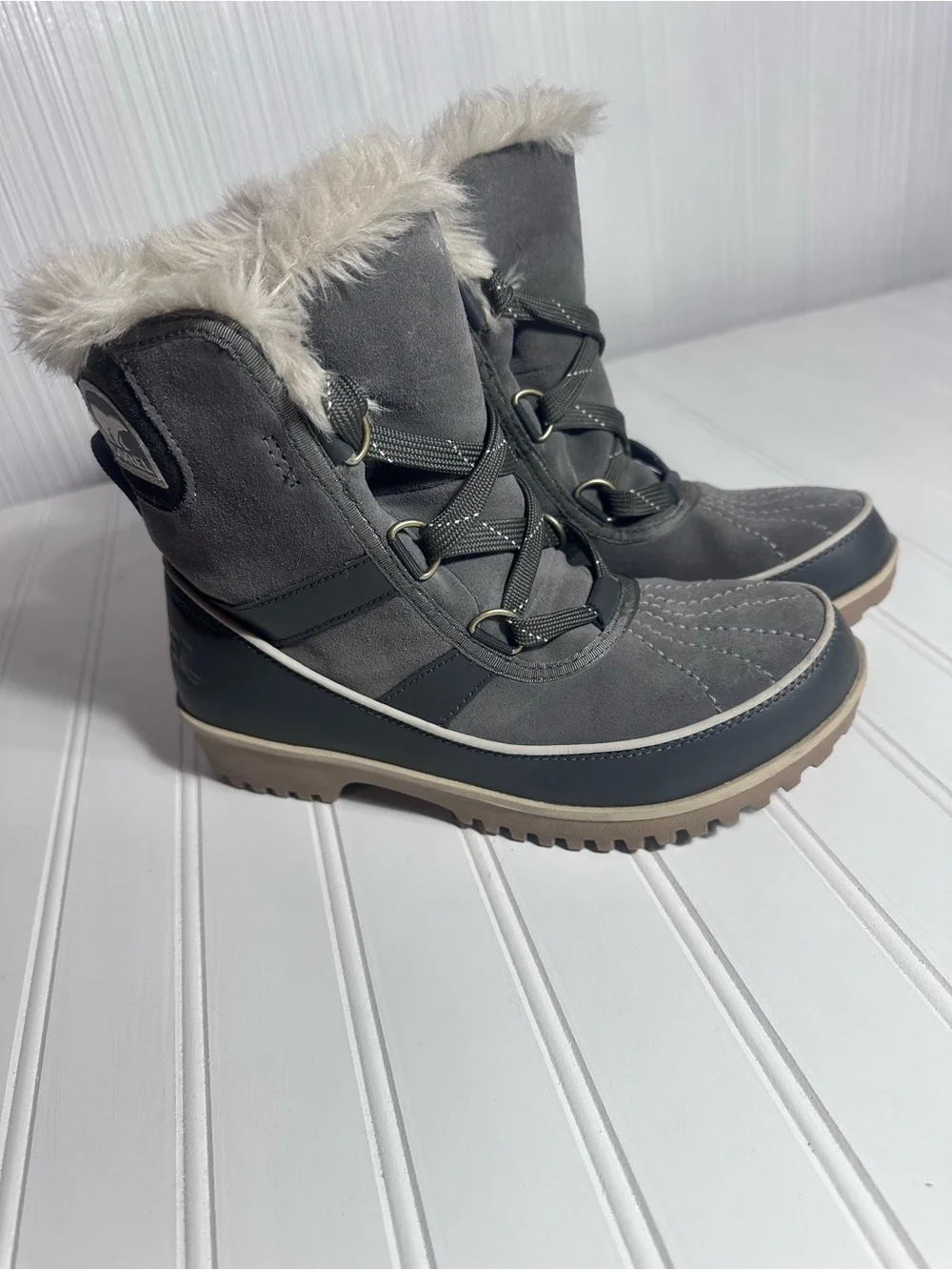 Sorel Tivoli II gray suede waterproof winter boots women’s 7